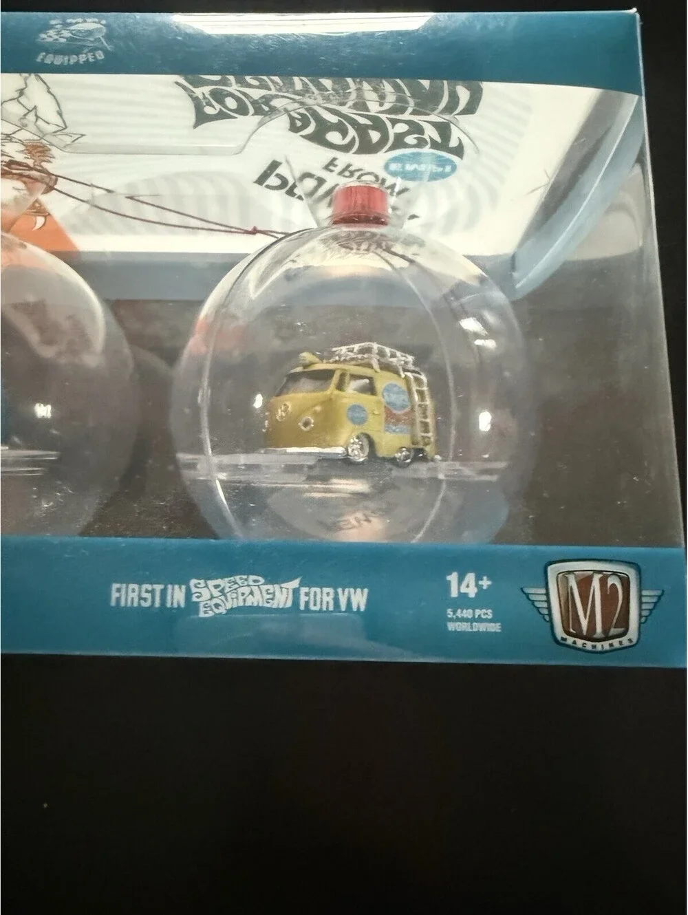 M2 Machines Christmas Ornament 2 Pack~1960 VW Delivery Van~ EMPI Equipped~New